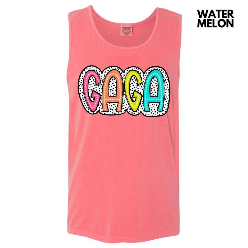 Tank Top -Gaga Neon Spotted Comfort Colors Tank Top 'NLB'