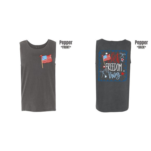 Tank Top -Let Freedom Ring Flag Comfort Colors Tank Top 'NLB'