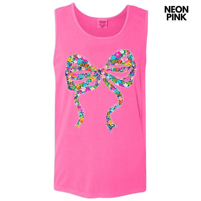 Tank Top -Ribbon Ditzy Floral Comfort Colors Tank Top 'NLB'