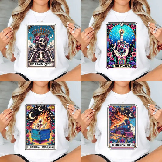 Tarot Card T-Shirts Round 2 - Print is Sublimation, Unisex Fit, Funny Tee, Bright Graphic, Funny Apparel, Gift Idea, Relaxed Fit, Casual Apparel, Cute Top, Great with Jeans, All Seasons, Fun Style, Comfortable Shirt