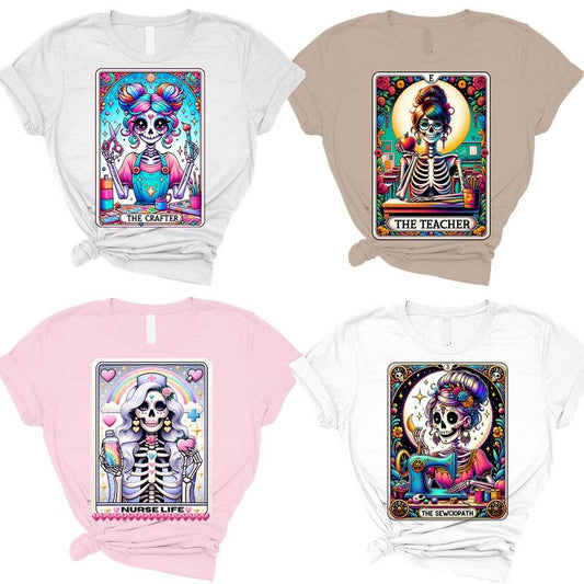 Tarot Card T-Shirts Work is Life - Print is Sublimation, Unisex T-Shirt, Funny Tee, Funny Apparel, Gift Idea, Relaxed Fit, Casual Apparel, Cute Top, Great with Jeans, All Seasons, Fun Style, Comfortable Shirt