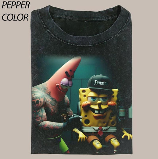 Tattoo Artist Patrick Star Comfort Colors T-shirt, Funny SpongeBob SquarePants Graphic Tee Gift For Boyfriend Menswear Top Streetwear
