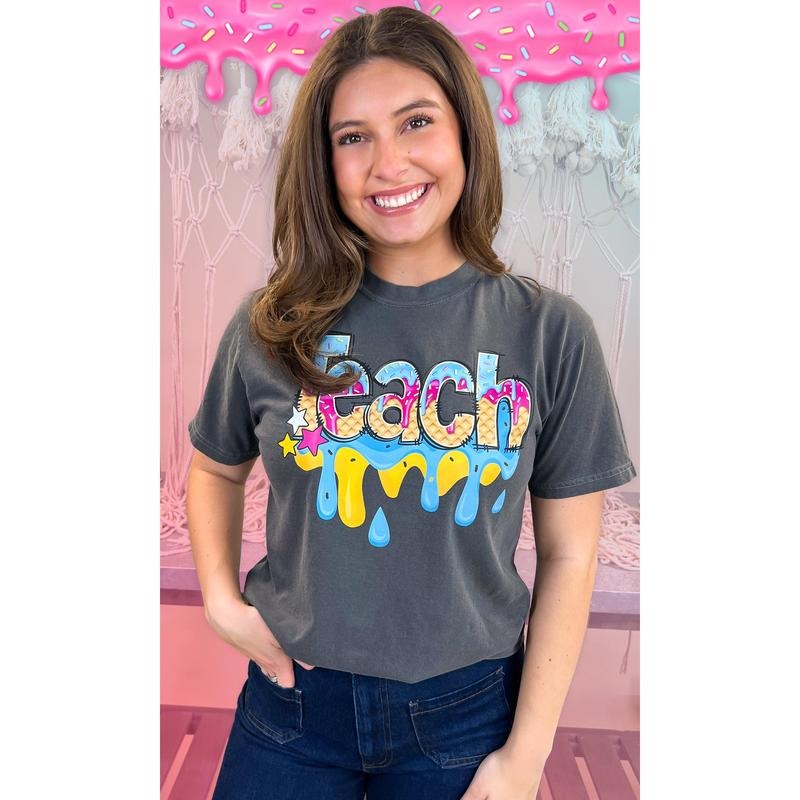 Teach Drip Comfort Color Graphic T-Shirt