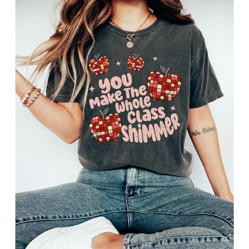 Teacher Shirt, You Make The Whole Class Shimmer, Retro 5th Grade Teacher Shirt, Back To School, Teacher Appreciation Gift