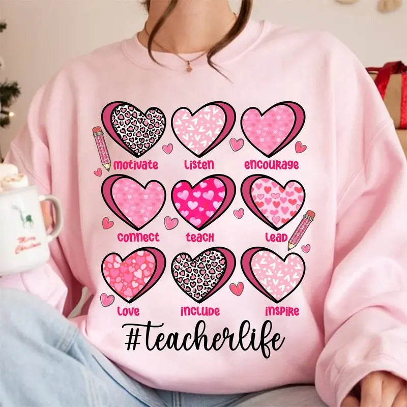 Teacher Valentine Shirt, Teacher Candy Hearts Shirt, Conversation Heart Shirt, Teacher Valentines Day Shirt, Retro Valentine Shirt, Teacher Life Shirt, Hodie and Sweater, T-Shirt