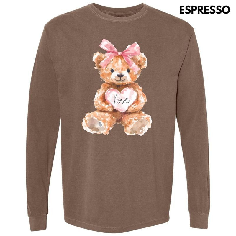 Teddy Bear Love Long Sleeve Comfort Colors T-Shirt 'NLB'