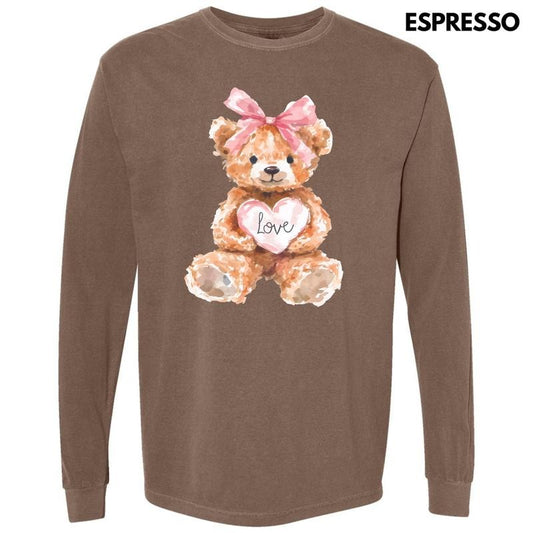 Teddy Bear Love Long Sleeve Comfort Colors T-Shirt 'NLB'