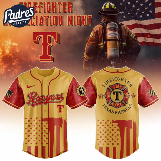 Texas Rangers Firefighter Night 2025 Baseball Jersey - Padres Jersey Oasis: Elevate Your Baseball Style Game