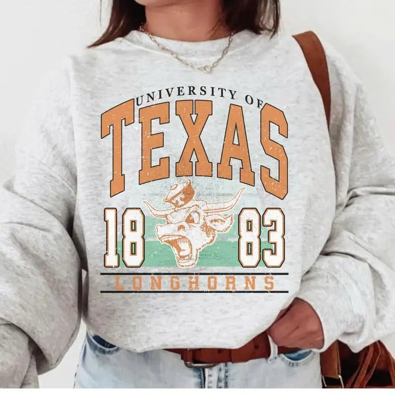 Texas Vintage Football Sweatshirt, University of Texas Vintage Sweatshirt