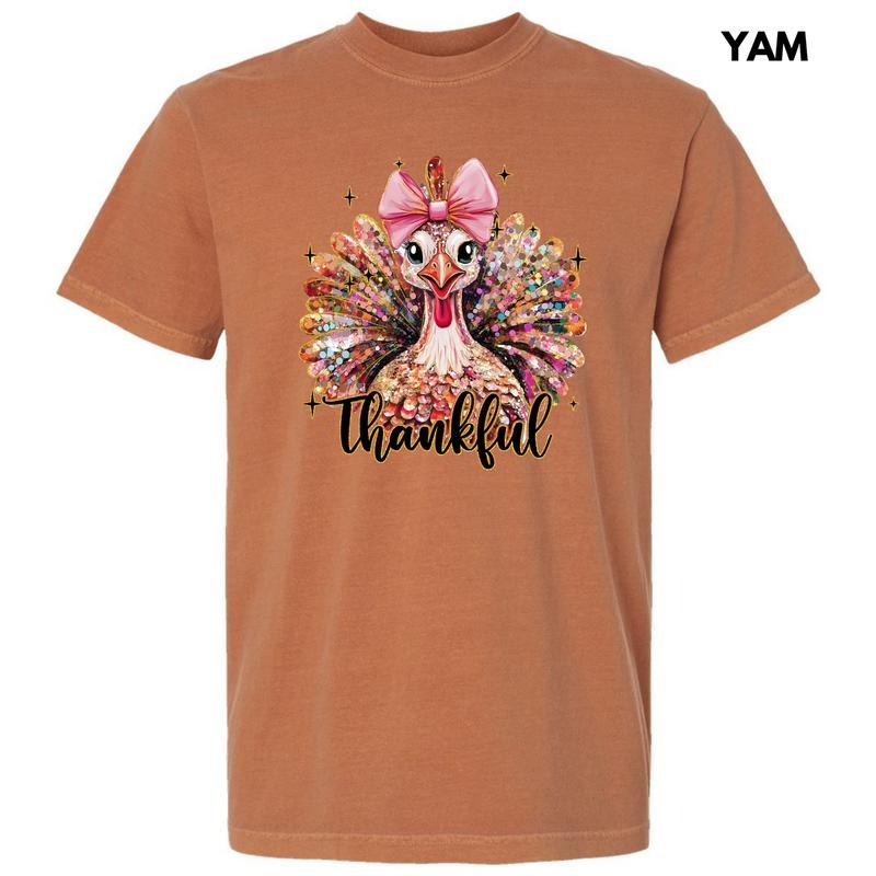 Thankful Glitter Turkey Comfort Colors T-Shirt 'NLB'
