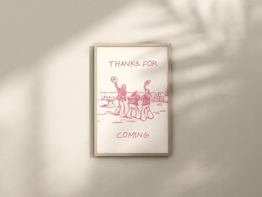 Thanks For Coming Print, Vintage Sailor Art Poster, Cute Quote Art, Pink Aesthetic Apartment Wall Art, Gifts For Women Her Wall Decor, Poster Prints No Frame, Dorm Room Decor, Modern Wall Art, Gifts For Birthday