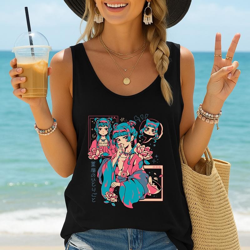 The Apothecary Diaries Tank Top, MaoMao, Jinshi, Anime Shirt, Kawaii T-Shirts, Japanese Summer Vibes
