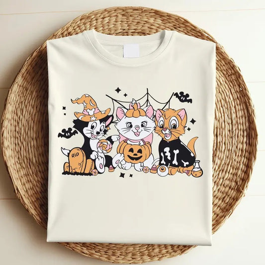 The Aristocats Marie Toulouse Berlioz Halloween Shirt Funny Pumpkin Sweatshirt Halloween Party Halloween Cat Lovers S50