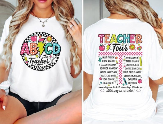 The Back To School Tour Shirt, Retro Teacher Tour Shirt, ABCD Teacher Shirts, First Day Of School Teacher Shirt, Teacher Gift, Teacher Team  T-shirt, sweater and Hoodie