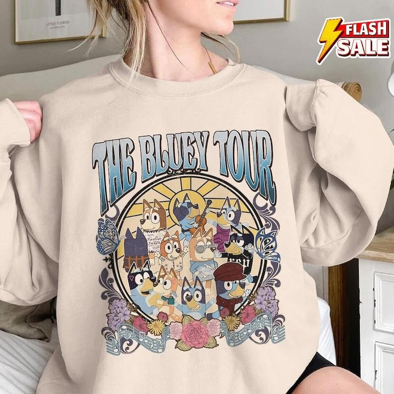 The Bluey Tour Shirt, Funny Bluey Characters Shirt,  Bluey Family Shirt, Bluey Family Birthday Shirt, Blue Dog Tour Shirt, bluey chili shirt