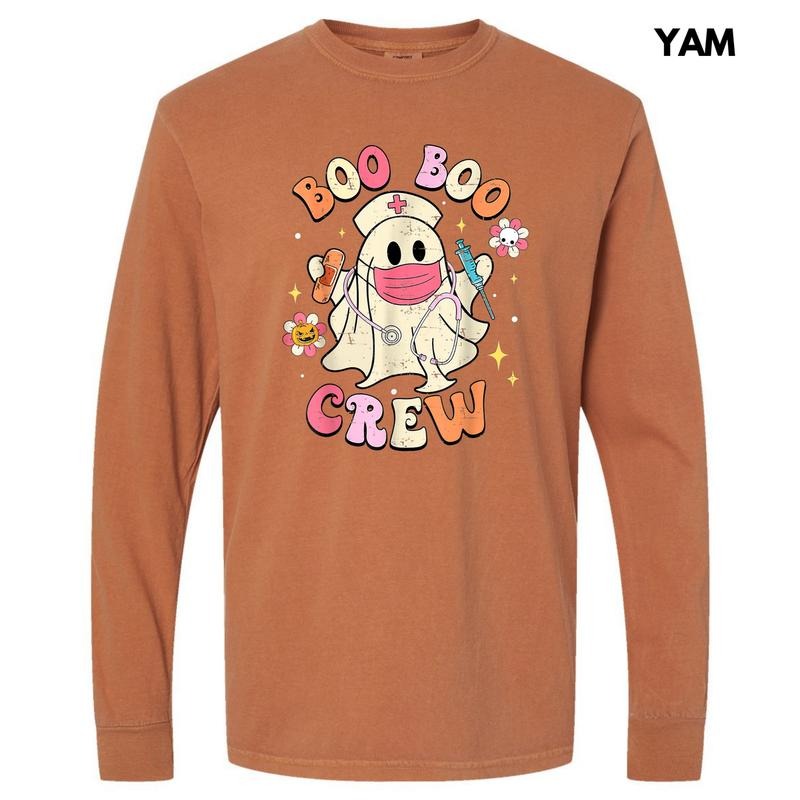 The Boo Boo Crew Long Sleeve Comfort Colors T-Shirt 'NLB'