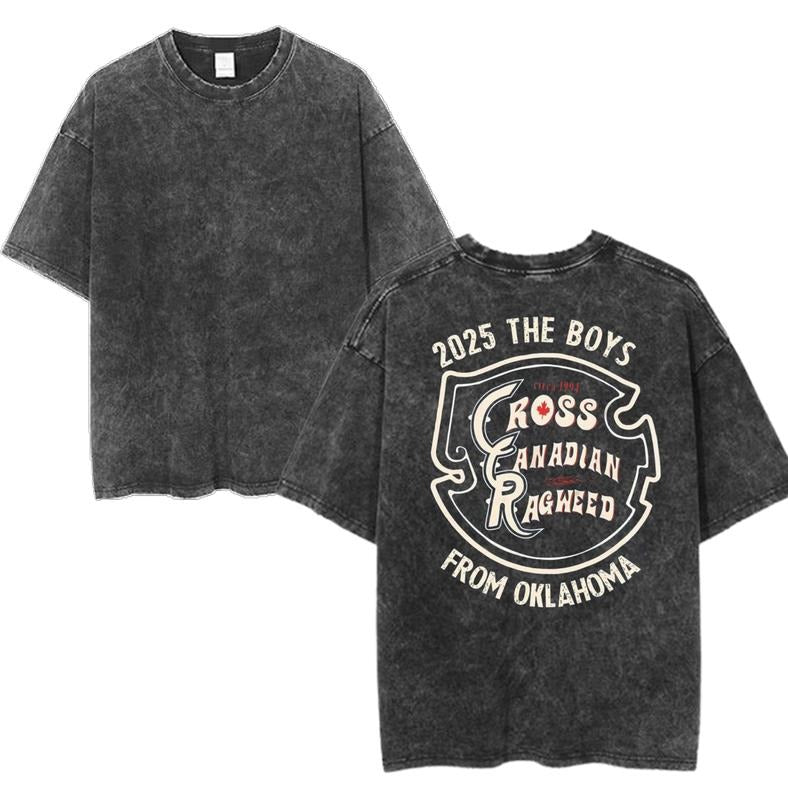 The Boys From Oklahoma Concert 2025 Shirt, Cross Canadian Ragweed Graphic Tee, Retro Rock Band Tee, Double-Sided Graphic Design, Casual Streetwear, Unisex Cotton Shirt