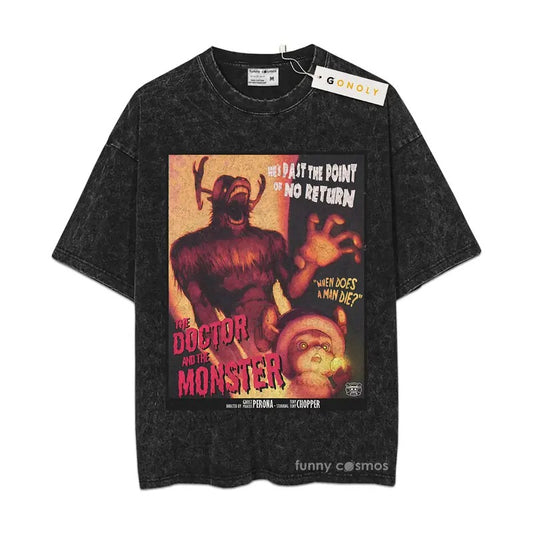 The Doctor And The Monster Mineral Wash TShirt Tony Chopper Mineral Wash TShirt One Piece Anime Mineral Wash TShirt