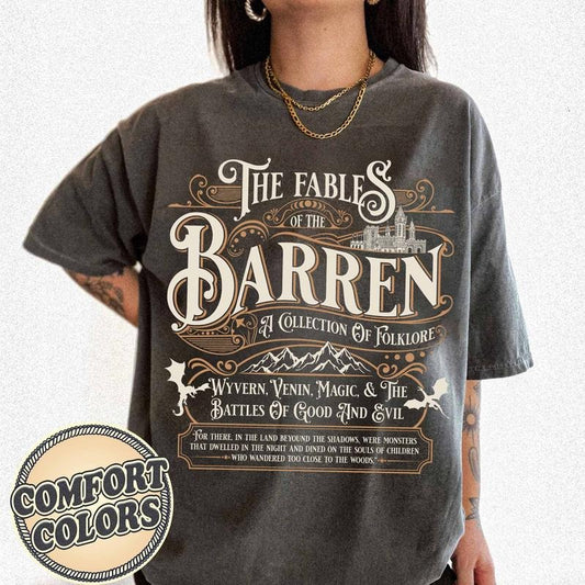 The Fables of the Barren Comfort Colors Shirt, Violet Sorrengail Shirt, Fourth Wing, Onyx Storm, Iron Flame, Fantasy Romance, Bookish Shirt