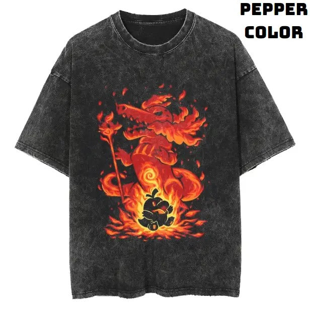 The Fire Singer Within Pokemon Vintage Tee, Fuecoco Shirt, Pokemon Shirt, Vintage Pokemon Anime T-shirt, Anime Manga Shirt, Cute Shirt, Vintage Graphic Tee, Unisex T-Shirt, Gift For Fan Pokemon, Crewneck Short Sleeve Shirt Top Menswear Streetwear