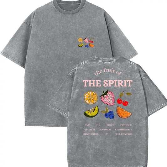 The Fruit Of The Spirit Unisex Washed T-Shirt, Vintage 90s Graphic Tee, Gift Top Womenswear Cotton