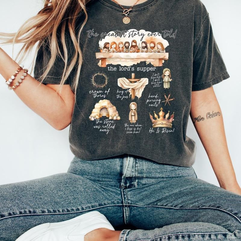 The Greatest Story Ever Told Jesus T shirt, Christian Easter Shirt, Christian Tee Bible Jesus Lover Gift Faith Jesus Shirt, Happy Easter Day