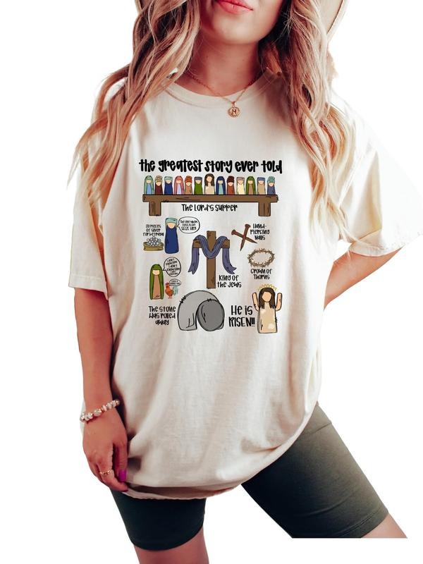 The Greatest Story Ever Told Shirt, Christian Easter Tee, Jesus Easter Gift, He Is Risen Outfit, Happy Easter Day Shirt, Unisex T-Shirt, Short Sleeve Tee Shirt, Gifts For Her, Gifts For Birthday