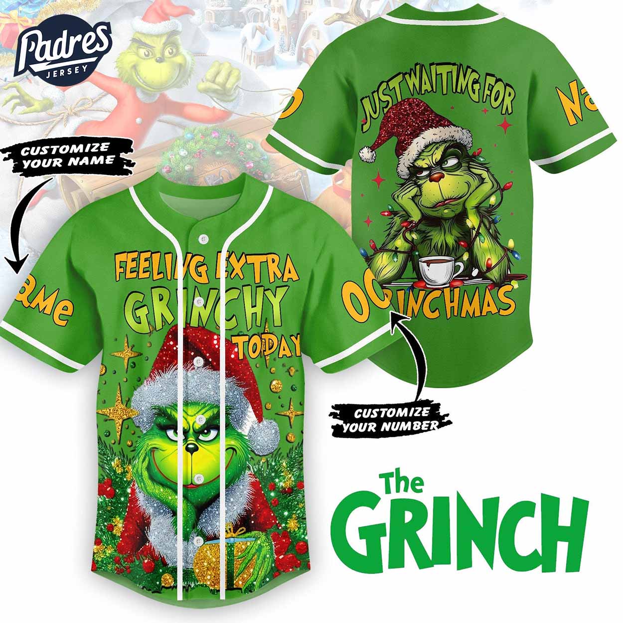 The Grinch Just Waiting For Christmas 2024 Baseball Jersey - Padres Jersey Oasis: Elevate Your Baseball Style Game