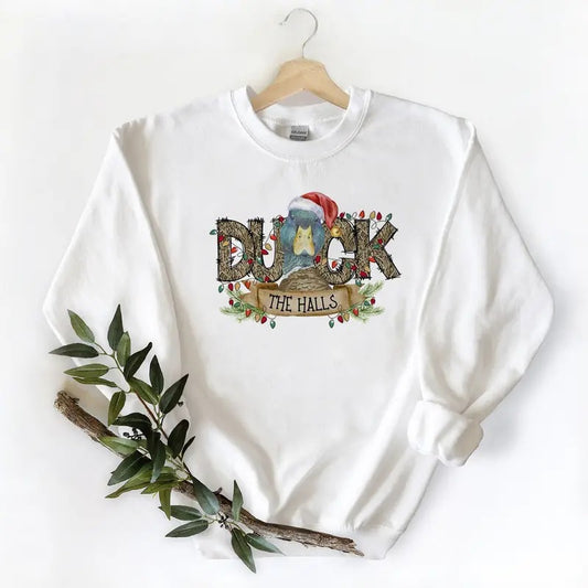 The Halls Christmas Mallard Duck Unisex Tshirt Sweatshirt Hoodie, for duck lovers
