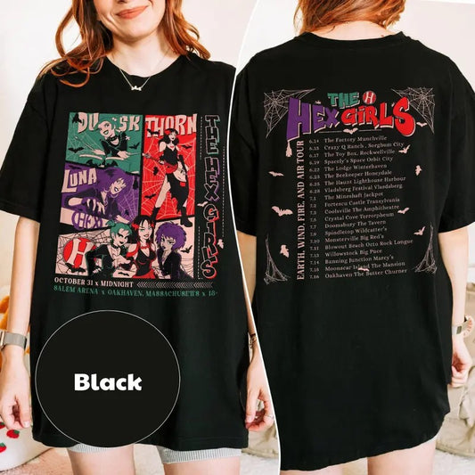 The Hex Girls Rock Band 2 Sided Shirt, The Hex Girls Tour Shirts, The Hex Girls Rock Band Music Tee, Halloween Shirt, Unisex Short Sleeve Tee Shirt