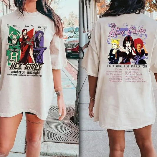 The Hex Girls Rock Band Music Tee, The Hex Girls Music Concert 2024 Shirt, Halloween Retro 90s Shirt, Unisex Short Sleeve Tee Shirt
