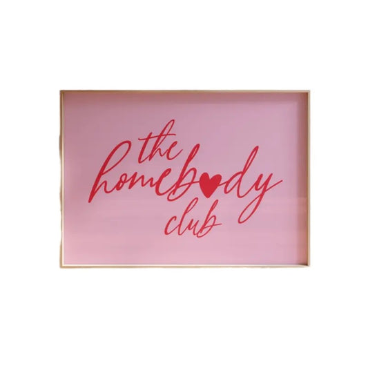 The Homebody Club Print, Minimalist Pink Heart Poster, Fun Apartment Decor, Gifts For Women Besties Bedroom Wall Decor, Poster Prints No Frame, Home Decoration, Vintage Poster Art, Gifts For Birthday Landscape Ornaments