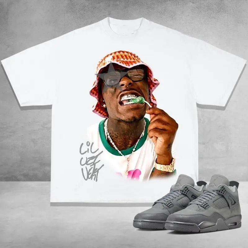 The Luv Green Star Graphic Shirt, Shirt to Match Sneaker 4s Retro Wet Cement, Cotton, Tropical Menswear T-Shirt Top Clothing