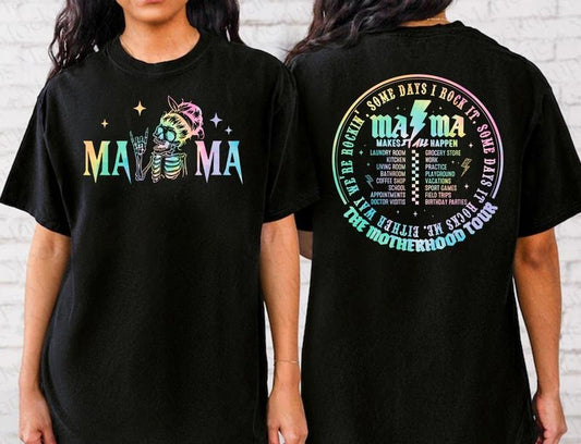 The Motherhood Tour Shirt, Some Days I Rock It Shirt, Mama lighting bold Shirt, Rock and roll, Motherhood world tour, Gift for Her, Mom.