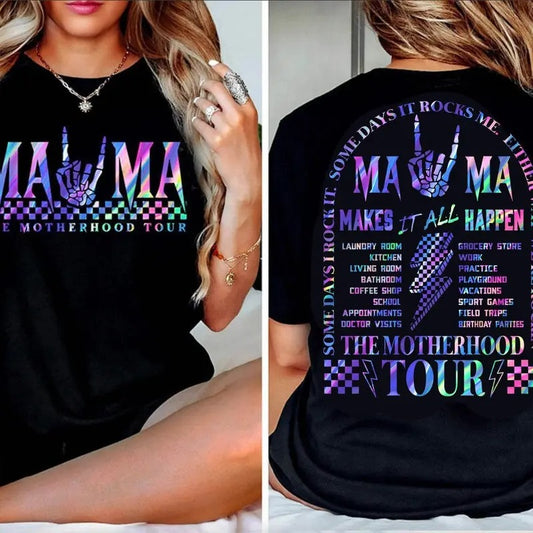 The Motherhood Tour bundle, Some Days I Rock It Shirt, Some Days It Rocks Me Shirt, Either way were rockin Shirt, Mama lighting bold Shirt, Mom Shirt