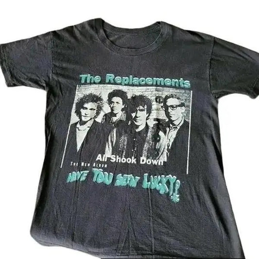 The Replacements Band Basic Black 1991 Tour Cotton T-Shirt