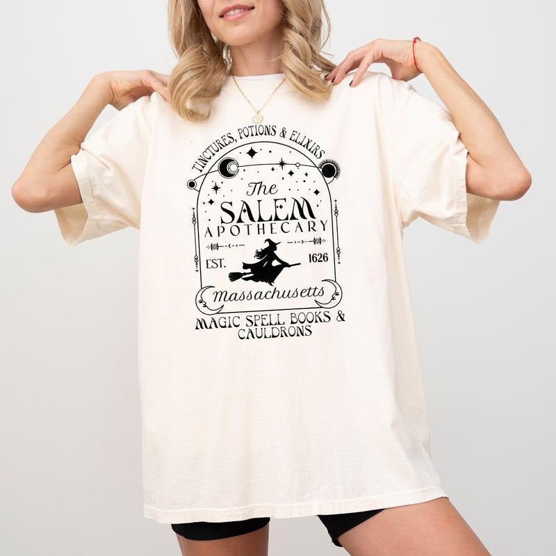 The Salem Apothecary, Spooky, Skeleton, Ghost, Witch, Skull, Aesthetic, Meme, Halloween, Costume, Tshirt, Women's, Comfort Colors Tee, Spooky, Tshirt, Witch, Pumpkin, Ghost, Skeleton