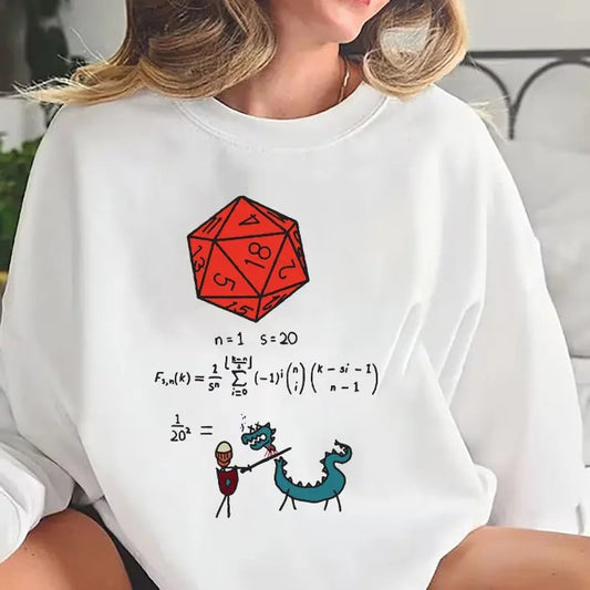 The Science of 20 Sided Dice DnD D20 T Shirt Sweatshirt Hoodie, Meme Gift, Funny Vintage Style Unisex Gamer Cult Movie Music T-Shirt Top Tee, Dungeons and Dragons Sweatshirt, DND Shirt, Dungeon Master, Gift For DM game Master