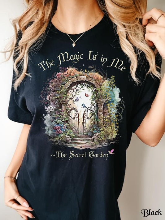 The Secret Garden, The Magic is in Me, Secret Garden Tshirt, Vintage Cottagecore T-Shirt, Frances Hodges Burnett, Children's Literature Gifts