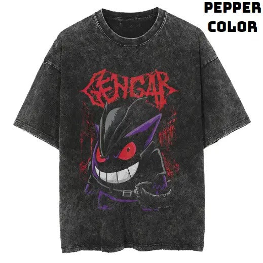 The Shadow Hunter Gengar Pokemon Vintage Tee, Gengar Shirt, Pokemon Shirt, Vintage Pokemon Anime T-shirt, Anime Manga Shirt, Funny Shirt, Vintage Graphic Tee, Unisex T-Shirt, Gift For Fan Pokemon, Crewneck Short Sleeve Shirt Top Menswear Streetwear