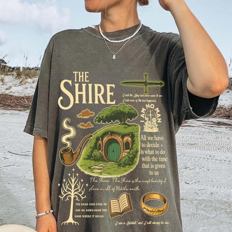 The Shire Shirt, Fantasy Book Lover lotr shirt the rings Second Breakfast Rivendell shirt lord of shirt Gift For Book Lover