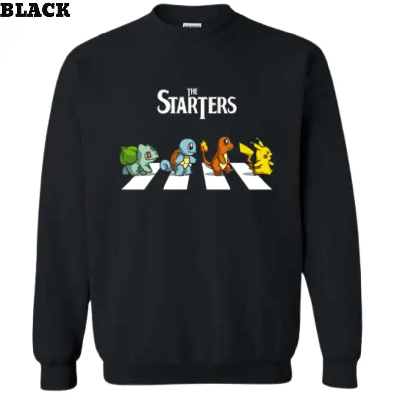 The Starters Pokemon Black Sweatshirt Tee , Pokemon Shirt , Pikachu Shirt , Pokemon Merch , Pokemon The Starters Sweatshirt , Cute Shirt , Gift For Fan Pokemon , Gift For Man And Gift For Women , Anime Graphic Tee Menswear Top Hoodie Sweaters