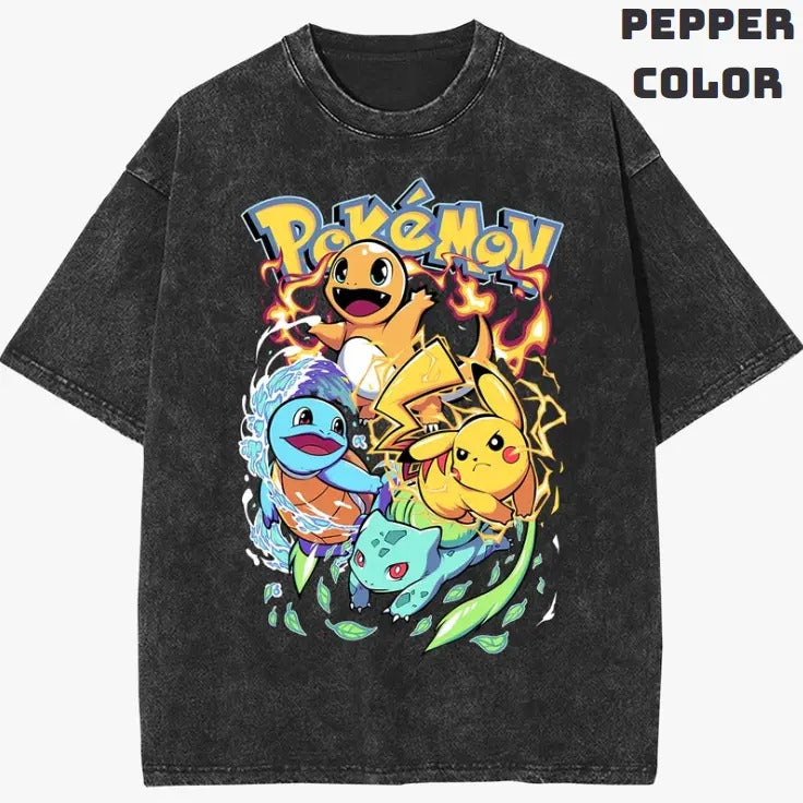 The Starters Vintage Graphic Tees, Pokemon T-Shirt, Pokemon Shirts, Pokemon Stuff, Unisex Anime Manga Shirt Top Menswear Womenswear Streetwear