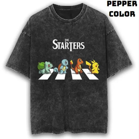 The Starters Vintage T-Shirt, Pikachu Shirt, Pokemon Merch, Pokemon Shirt, Pokemon Pikachu Shirt, Cute Shirt, Anime Manga Shirt, Graphic Tee Shirt, Unisex T-Shirt, Gift For Fan Pokemon, Crewneck Short Sleeve Shirt Top Menswear Streetwear