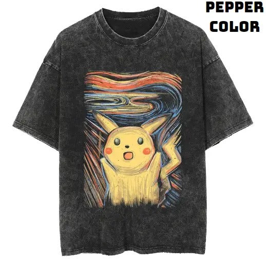 The Surprise Pikachu Pokemon Vintage Tee, Snorlax Shirt, Pokemon Shirt, Vintage Pokemon Anime T-shirt, Anime Manga Shirt, Funny Shirt, Vintage Graphic Tee, Unisex T-Shirt, Gift For Fan Pokemon, Crewneck Short Sleeve Shirt Top Menswear Streetwear