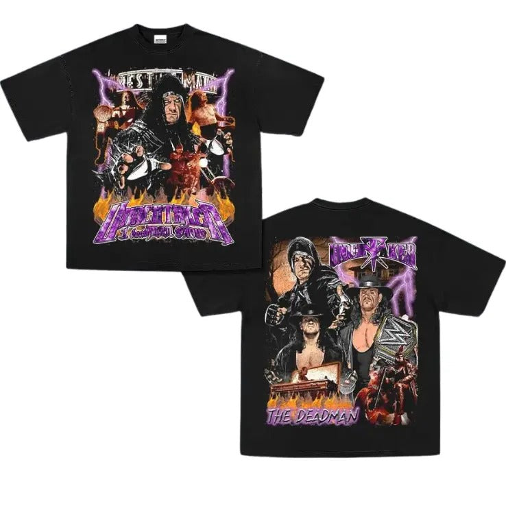 The Undertaker Vintage Graphic Tees, Wrestling Tshirt, Wrestler T-Shirt, WWE Shirts, Unisex Wrestling Gift Shirt Top Menswear Womenswear Streetwear Tropical Crewneck