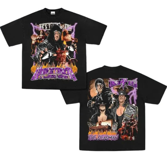 The Undertaker Vintage Graphic Tees, Wrestling Tshirt, Wrestler T-Shirt, WWE Shirts, Unisex Wrestling Gift Shirt Top Menswear Womenswear Streetwear Tropical Crewneck