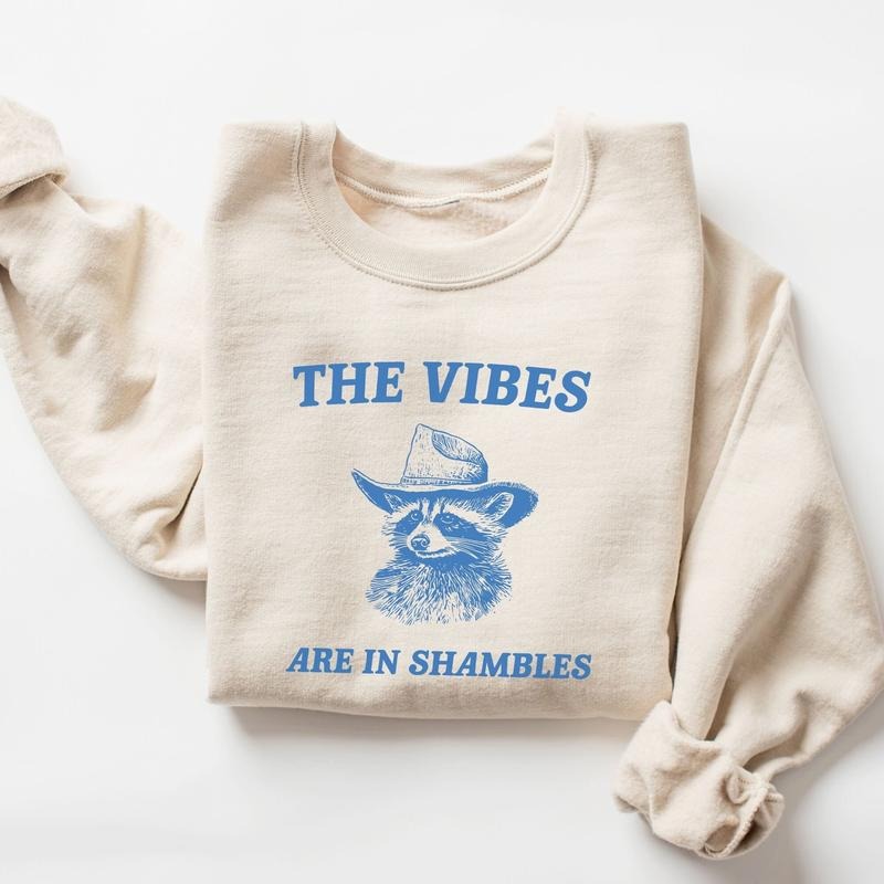 The Vibes Are In Shambles Sweatshirt, Meme Sweatshirt, Funny Sweatshirt, Vintage  sweater