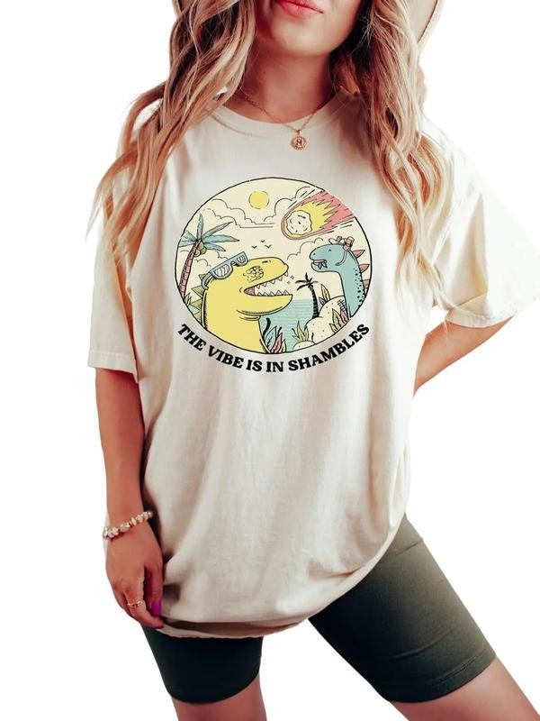 The Vibes Are In Shambles Unisex Shirt, Funny Meme Shirt, Funny Sarcastic Shirt, Vintage Mental Health Shirt, Big Bang Dinosaur Shirt Comfort Fabric