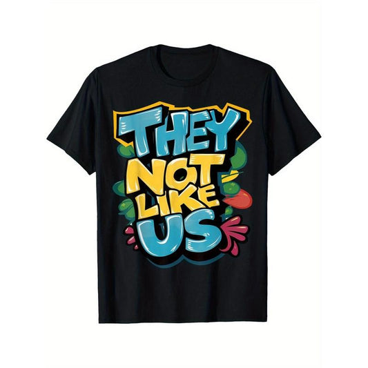 They not like us shirt, not like us T-shirt comfortable short sleeve cotton crew neck T-shirt, casual soft men's T-shirt summer tee made in usastyle{n002}2